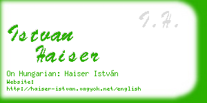istvan haiser business card